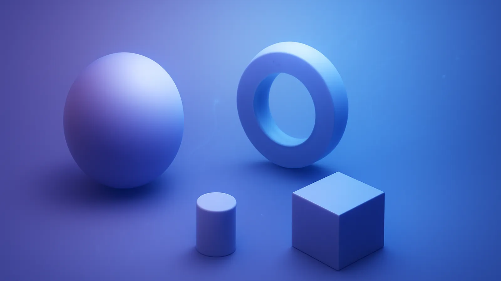 Imagen abstracta con formas geométricas y luz suave en tonos violeta a azul eléctrico, representando agentes de IA para PYMEs en un estilo editorial premium